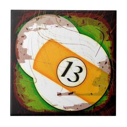 NUMMER VAN DE BILLIARDS BALL 13 TEGELTJE (Voorkant)