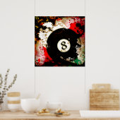 NUMMER VAN DE BILLIARTS 8 POSTER (Keuken)