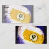 NUMMER VAN HET BILARDS BALL 9 VISITEKAARTJE (Voorkant / Achterkant)