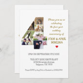 Nummer Vier Custom Photo Wedding Jubileum Kaart (Voorkant / Achterkant)