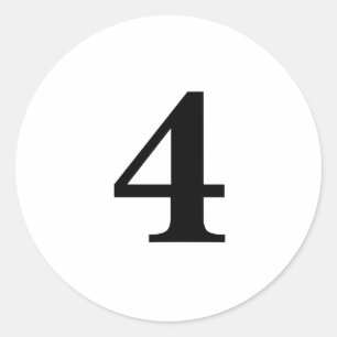 Nummer Vier planningsbenodigdheden eenvoudig 4 wit Ronde Sticker