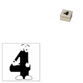 Nummer vier 	rubberstempel (Gestempeld)