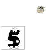 Nummer vijf rubberstempel (Gestempeld)