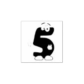 Nummer vijf rubberstempel (Afrduk)