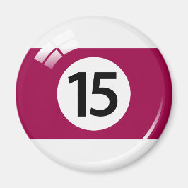 Nummer vijftien biljartbal koelkast magneet