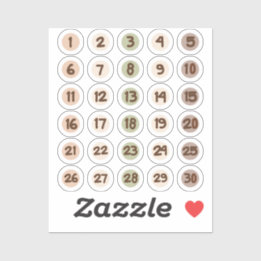 Nummer voor maandplanner sticker