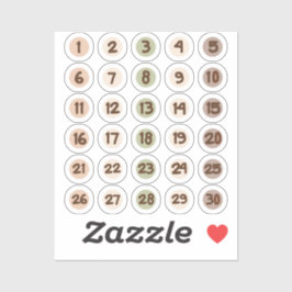 Nummer voor maandplanner sticker