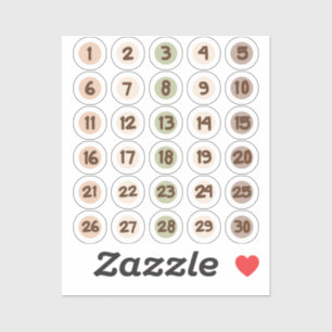 Nummer voor maandplanner sticker