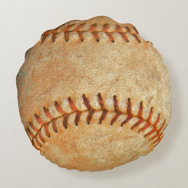 nummer Witte Honkbal Rond Kussen (Achterkant)