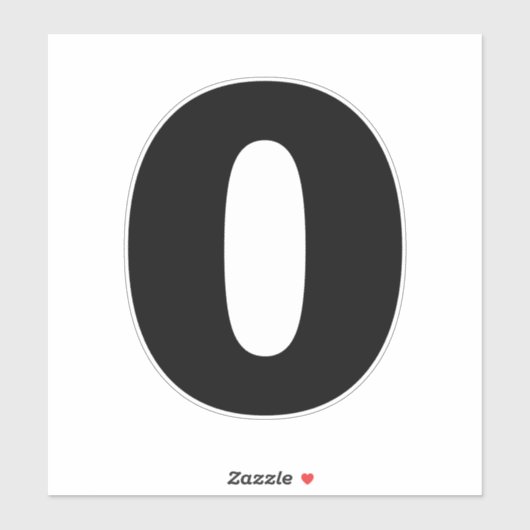 Nummer Zero Black en White Sticker (Vel)
