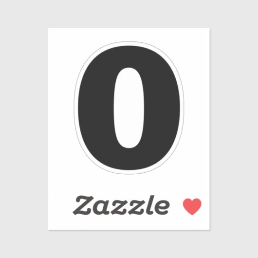 Nummer Zero Black en White Sticker (Vel)