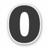 Nummer Zero Black en White Sticker (Voorkant)