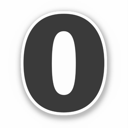 Nummer Zero Black en White Sticker (Voorkant)
