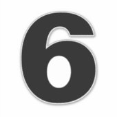 Nummer zes zwart-wit. Nummer 6 Sticker (Voorkant)