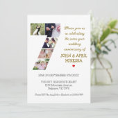 Nummer zeven aangepaste foto bruiloft Jubileum Kaart (Staand voorkant)