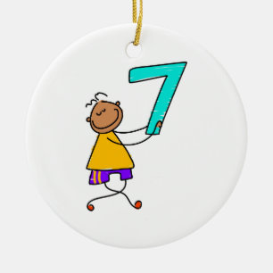 Nummer zeven Kind Keramisch Ornament