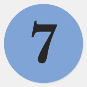 Nummer Zeven planningsbenodigdheden eenvoudig 7 bl Ronde Sticker