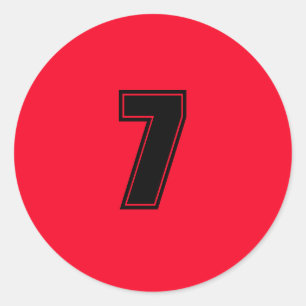 Nummer Zeven planningsbenodigdheden eenvoudig 7 ro Ronde Sticker
