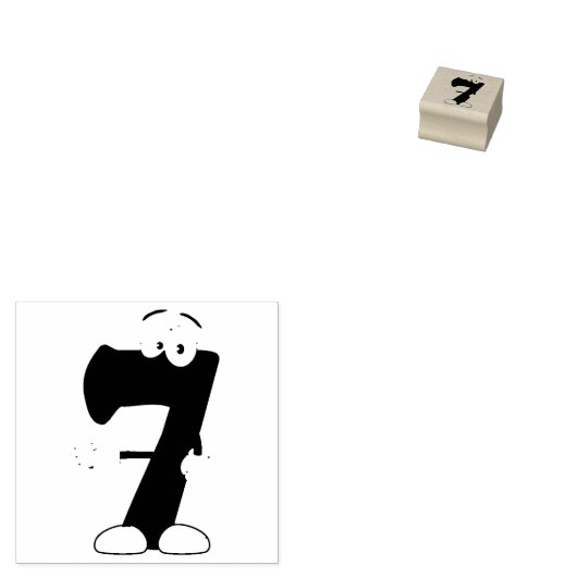 Nummer zeven 	rubberstempel (Gestempeld)