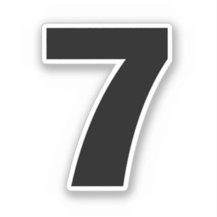 Nummer zeven zwarte en witte sticker
