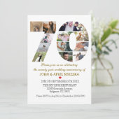 Nummer zeventig aangepaste foto bruiloft Jubileum Kaart (Staand voorkant)