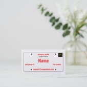 nummerbord visitekaartje (Staand voorkant)