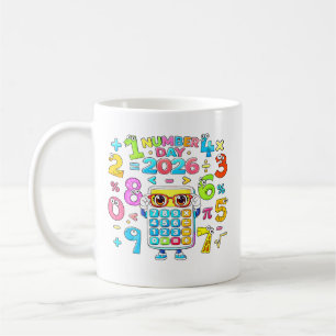 Nummerdag 2026 Rekenmachine Wiskunde Ontwerp voor  Koffiemok