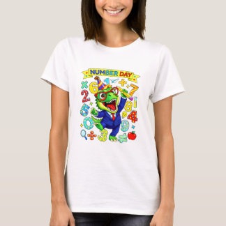 Nummerdag Dinosaurus Wiskunde T-shirt voor Kindere