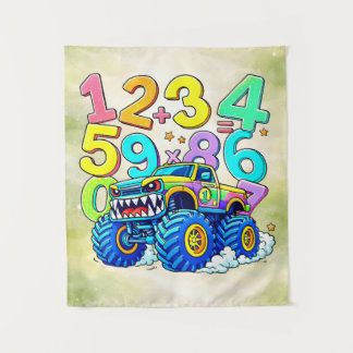 Nummerdag Monstertruck Wiskunde Ontwerp Wandkleed