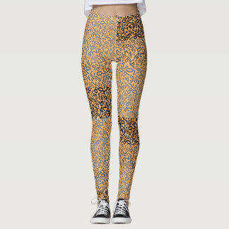 Nummerpatroon 01 met gele-oranje achtergrond leggings