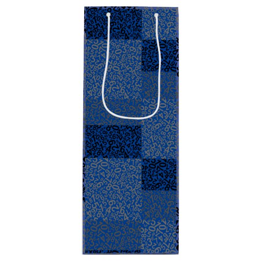 Nummerpatroon 01 w Dblue BG Wijn Cadeautas (Voorkant)