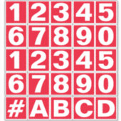 Nummerplaat in rode en witte stickers (Voorkant)