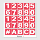 Nummerplaat in rode en witte stickers (Vel)