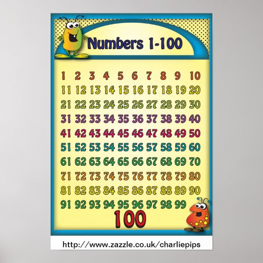 Nummers 1-100 Alien-Poster Poster (Voorkant)
