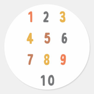nummers 1-10 telstickers Labels educatief 