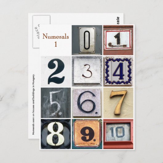 Nummers 1 briefkaart (Voorkant / Achterkant)