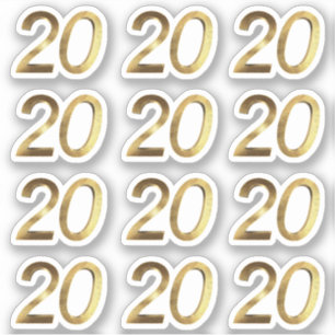 Nummers 20 Faux Gold 20e Jubileum Sticker