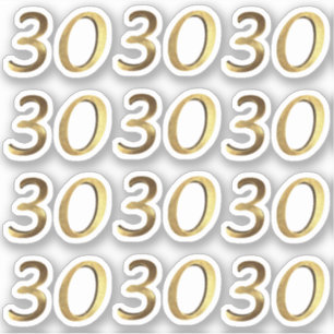 Nummers 30 Faux Gold 30e Jubileum Sticker