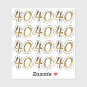 Nummers 40 Faux Gold 40e Jubileum ticker Sticker (Vel)
