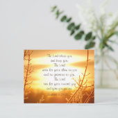 Nummers 6 24-26 Lord's Blessing Bible Verse Briefkaart (Staand voorkant)