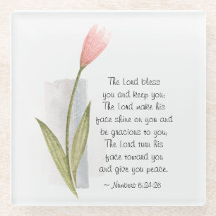 Nummers 6:24-26 The Lord Bless You and Keep You Glazen Onderzetter