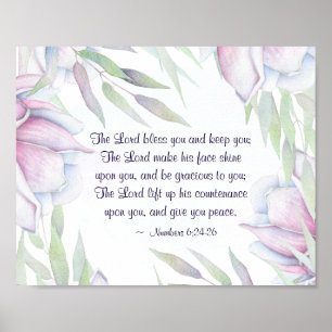 Nummers 6:24-26 The Lord Bless You, Bijbelse Verse Poster