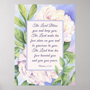 Nummers 6 24-26 The Lord Bless You Flowers Poster