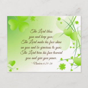 Nummers 6 24-26 The Lord Bless You Irish Design Briefkaart