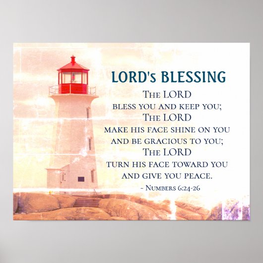 Nummers 6 24-26 The Lord Bless You, Lighthouse Poster (Voorkant)