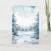 Nummers 6 Heer zegene u Bijbel Verse Winter Scène Kaart (Achterkant)