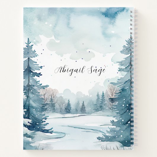 Nummers 6 Heer zegene u Bijbel Verse Winter Scène Notitieboek (Achterkant)