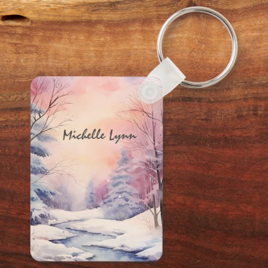 Nummers 6 Heer zegene u Bijbel Verse Winter Scène Sleutelhanger (Achterkant)