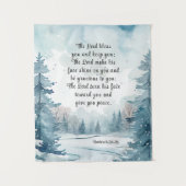 Nummers 6 Heer zegene u Bijbel Verse Winter Scène Wandkleed (Voorkant)