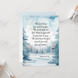 Nummers 6 Heer zegene u bijbel winter platte Kaart